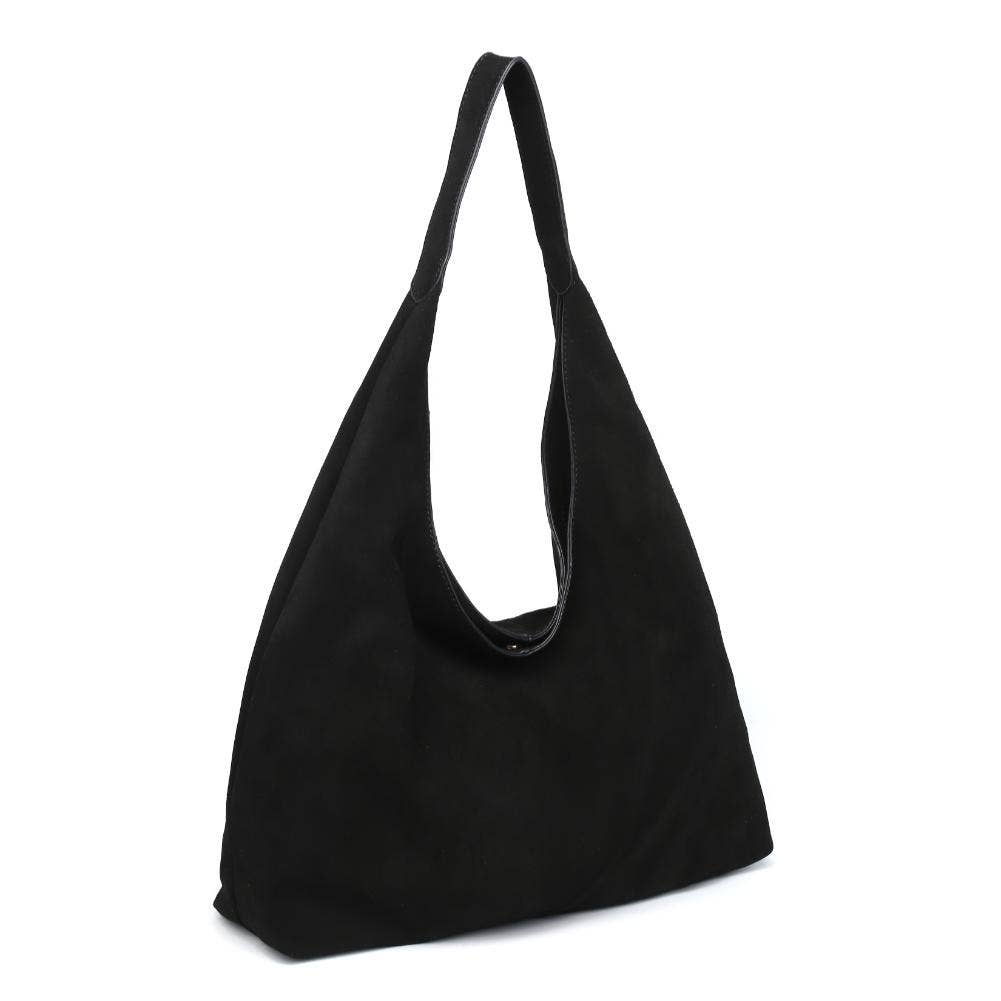 Amber Genuine Suede Leather Hobo