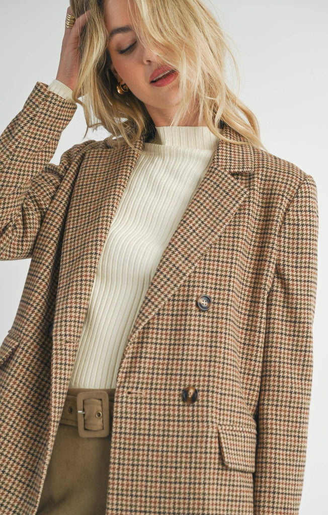 Camille Houndstooth Boyfriend Blazer